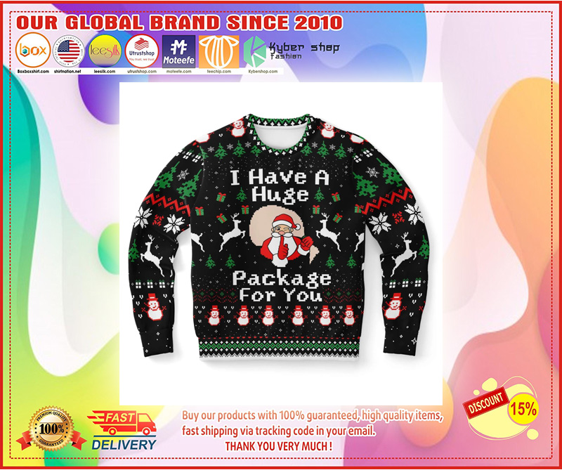 Santa Clause Huge package christmas sweater