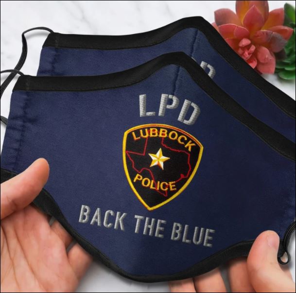 Lubbock Police Department back the blue face mask