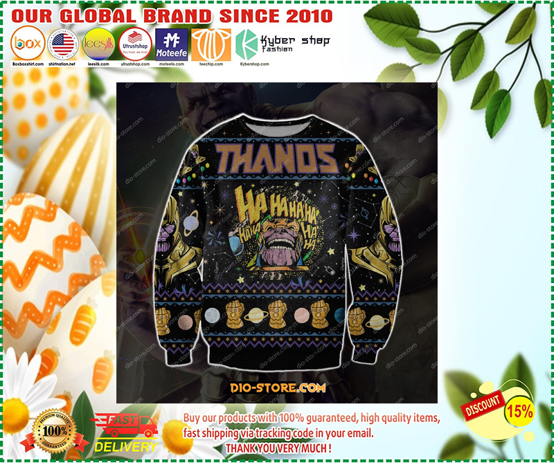 Thanos 3d print knitting pattern ugly christmas sweater 1
