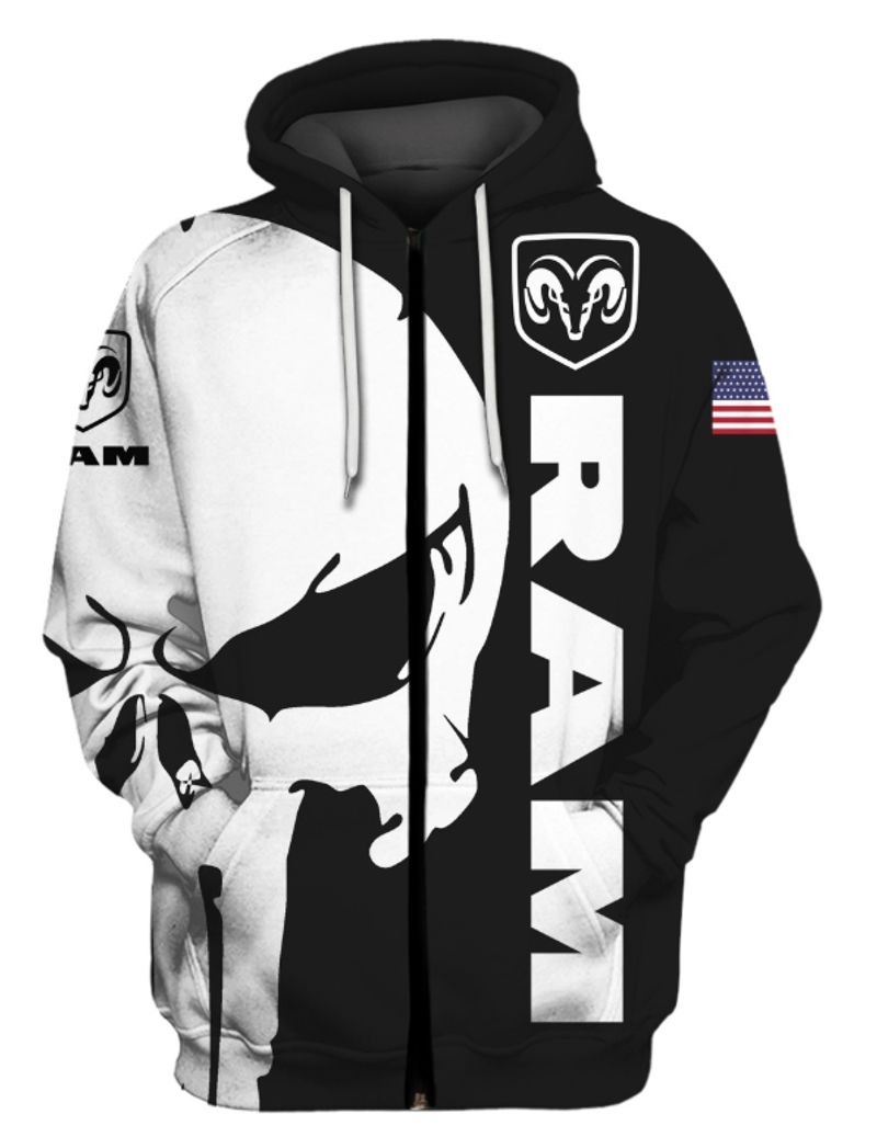 Punisher skull Ram 3d hoodie