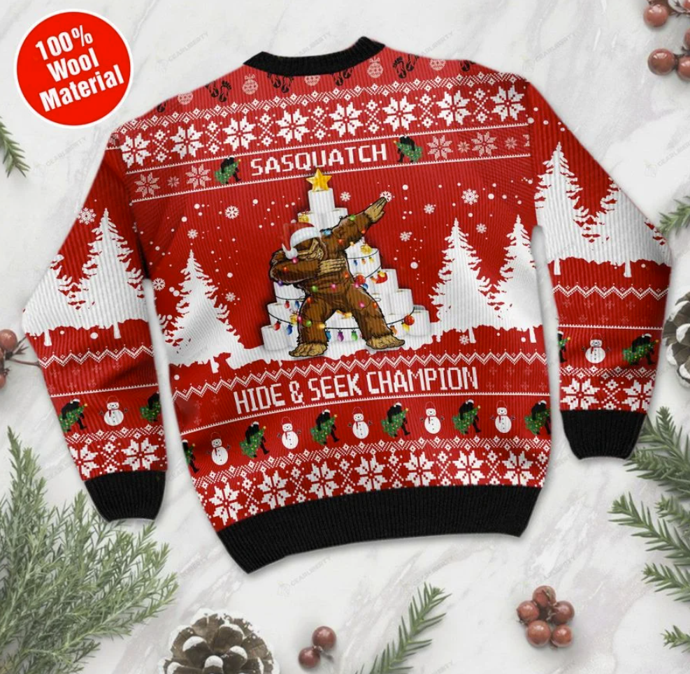 Bigfoot hide and seek champion ugly sweater 2