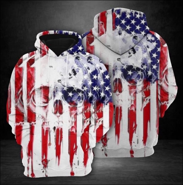 Skull USA flag 3D hoodie