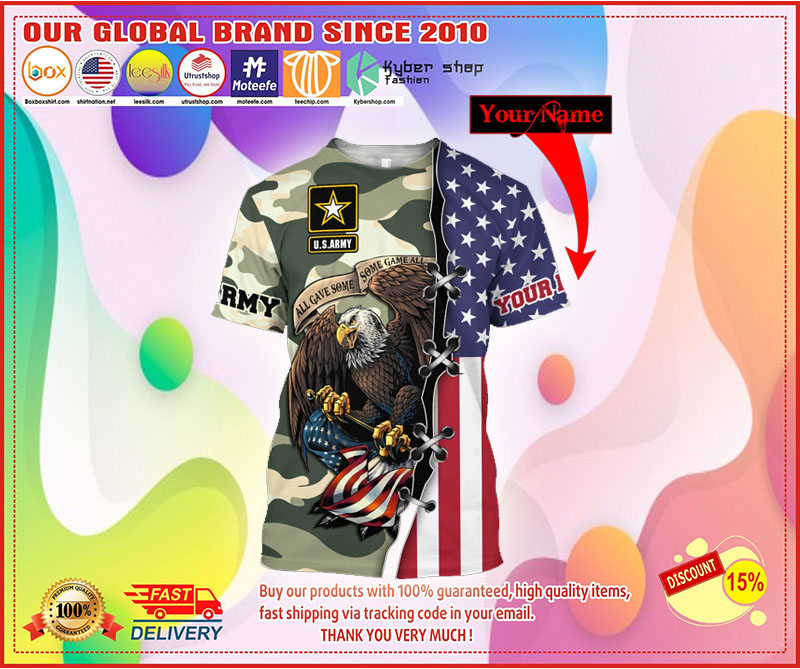 US Army Veteran Eagles custom personalized name and T shirt