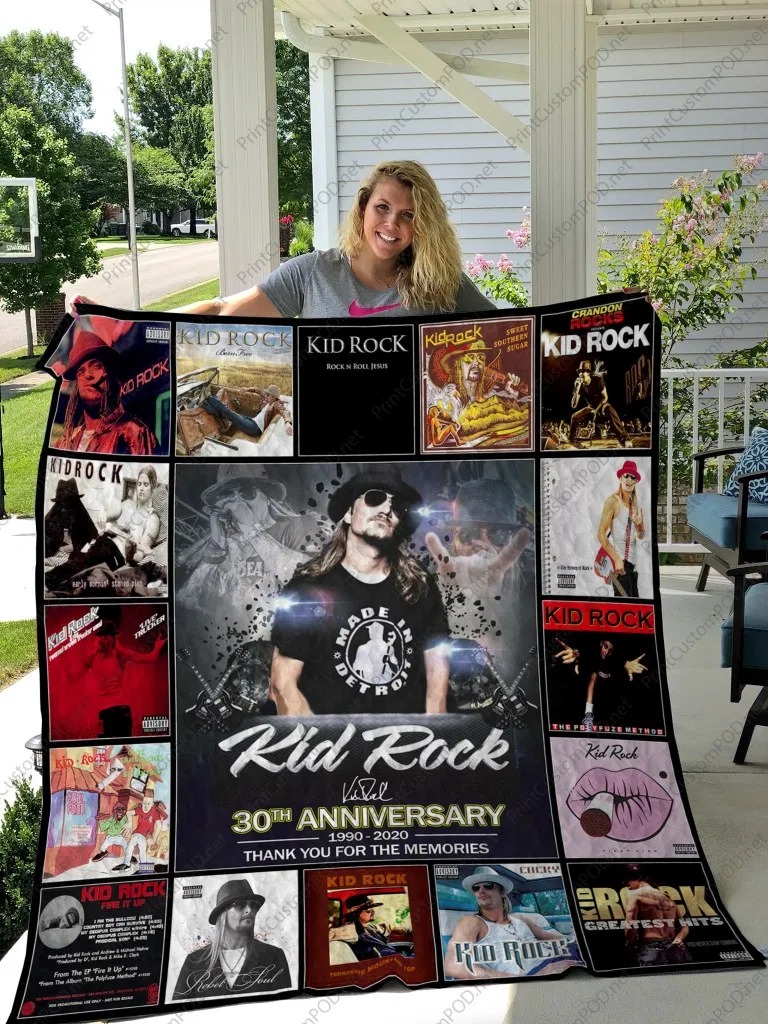 Kid rock 30th anniversary 1990 2020 thank you for the memories quilt – LIMITED EDITION