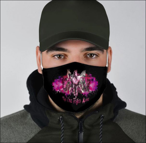 Horses breast cancer awareness no one fights alone face mask