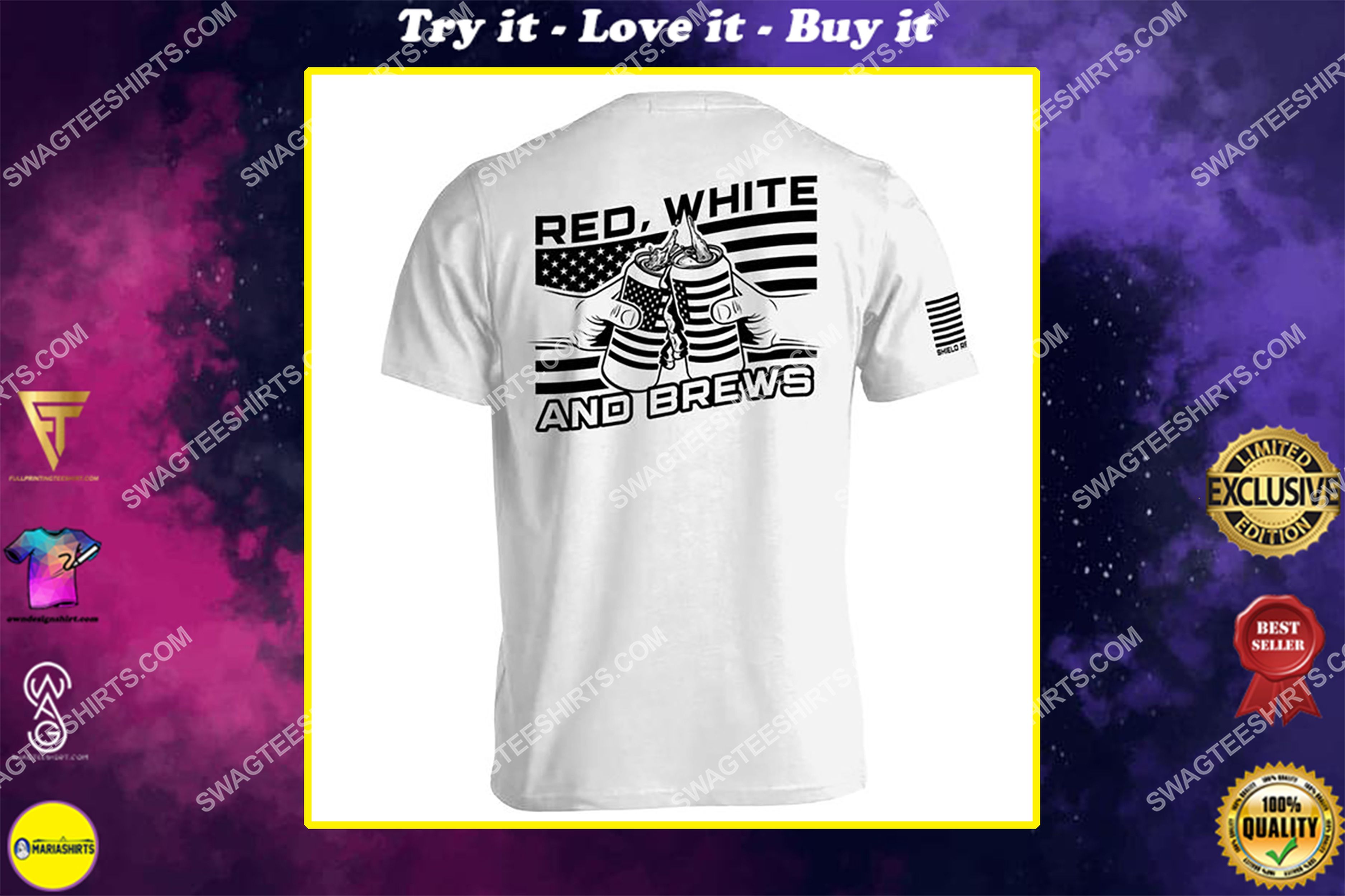 [special edition] red white and brews happy independence day shirt – maria