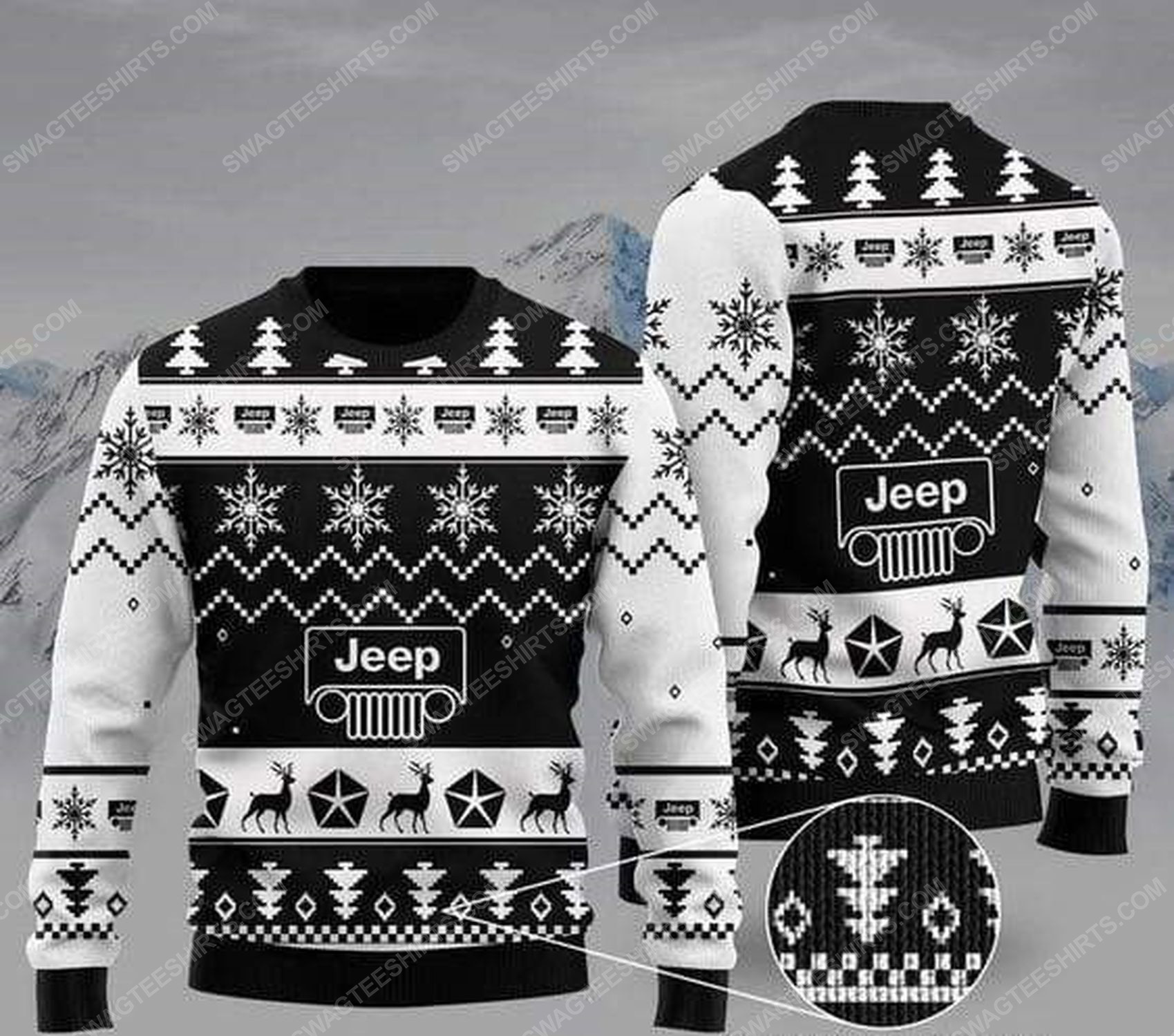 [special edition] The jeep car all over print ugly christmas sweater – maria