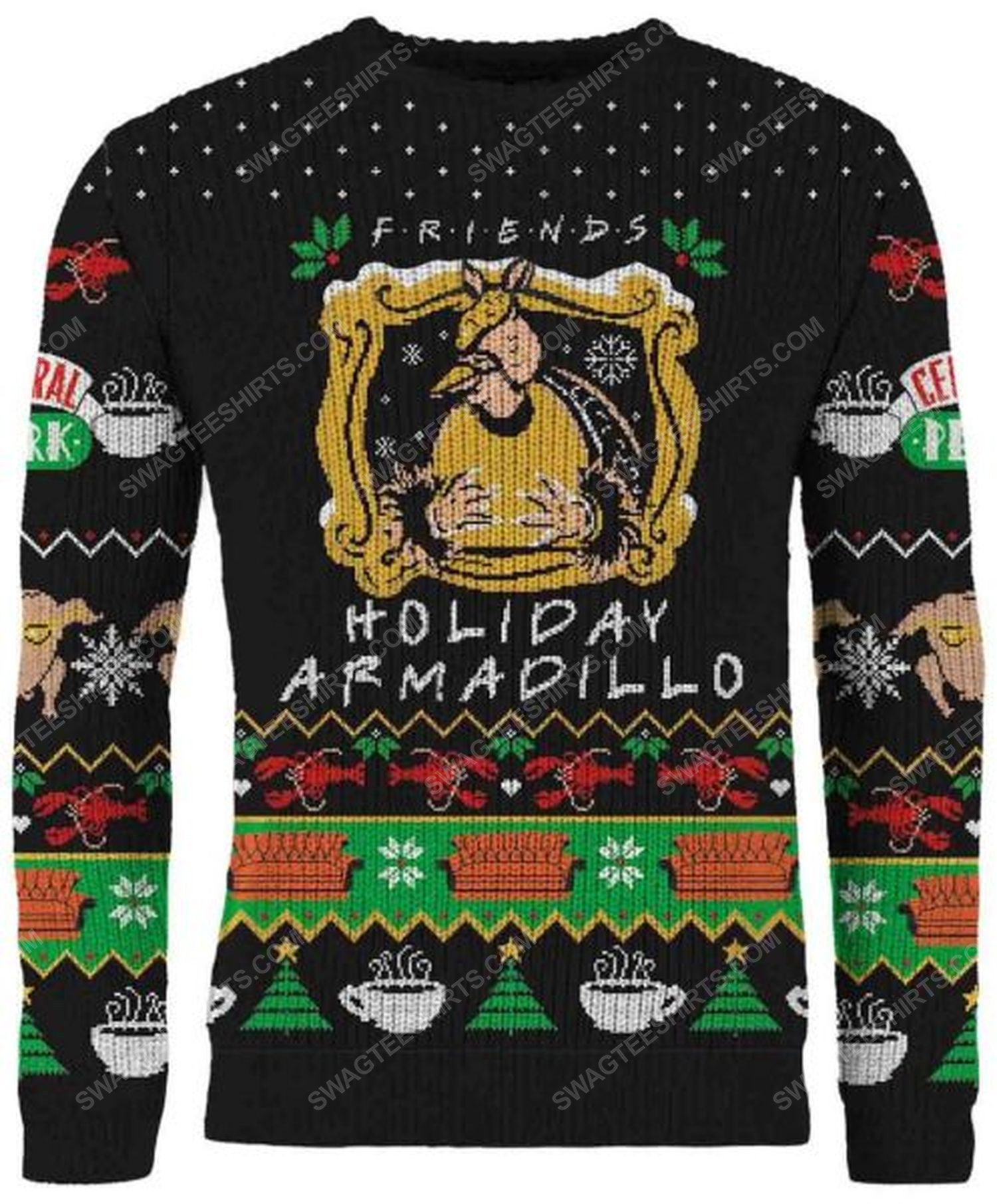 [special edition] TV show friends holiday armadillo full print ugly christmas sweater – maria
