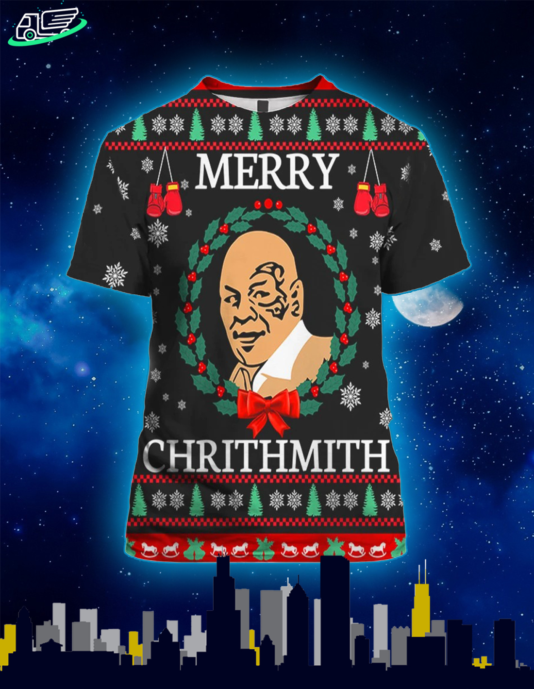 Mike Tyson merry chrithmith christmas t-shirt