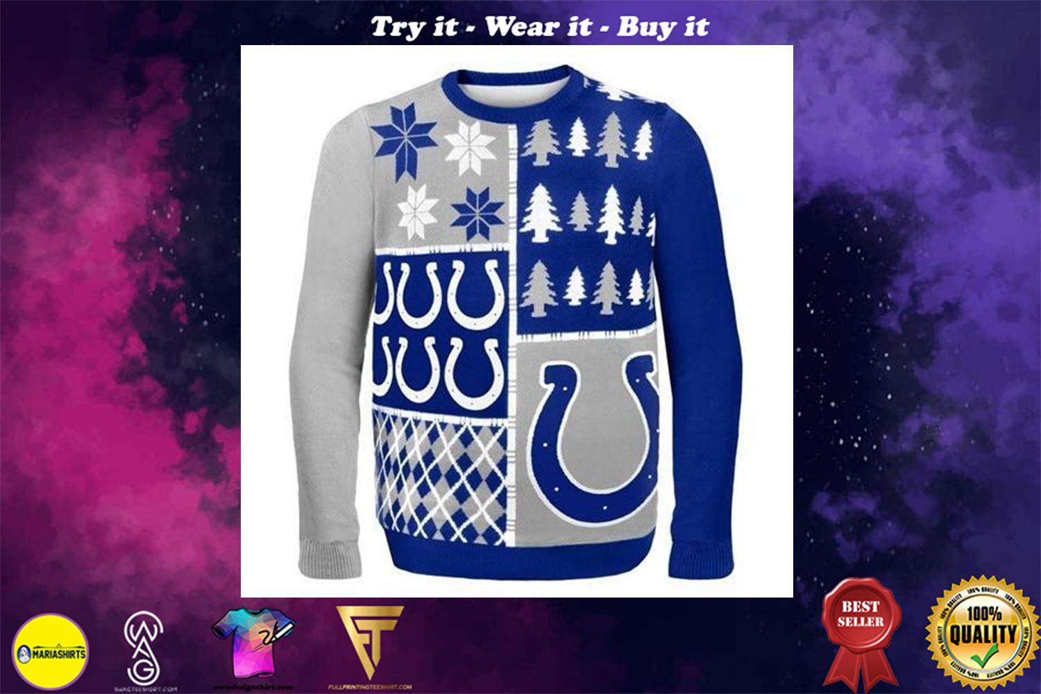 [special edition] indianapolis colts ugly christmas sweater – maria