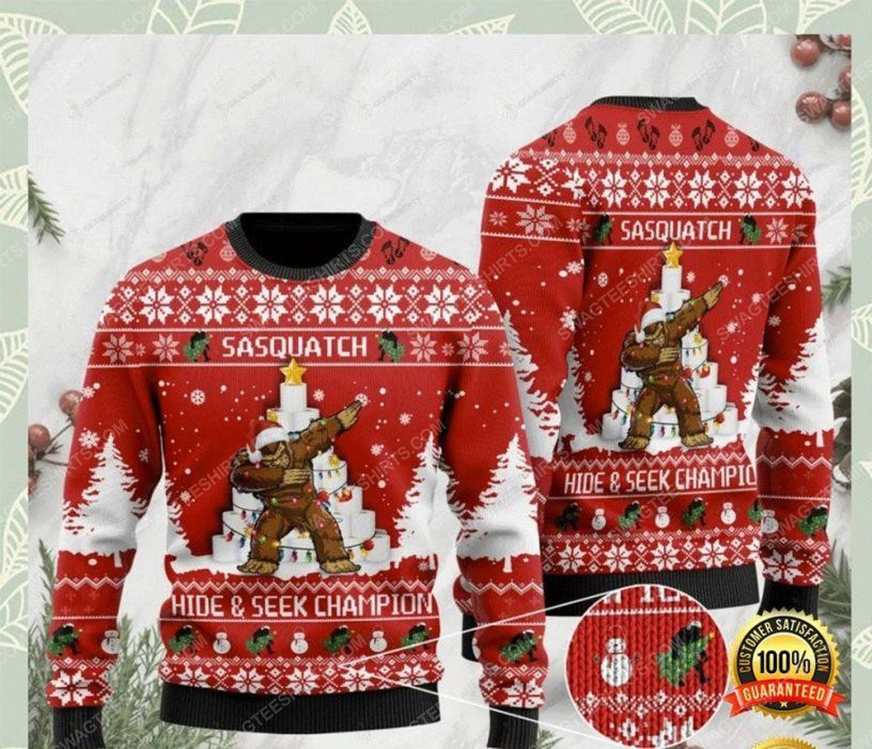 [special edition] Sasquatch bigfoot hide and seek champion ugly christmas sweater – maria