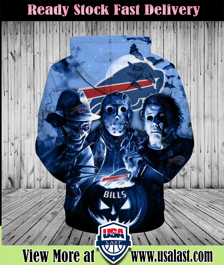Buffalo Bills Halloween Horror Night 3D Pullover Hoodie 1