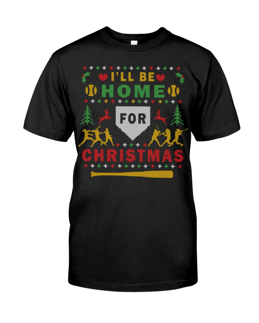 I'll be Home Softball Ugly Christmas shirt