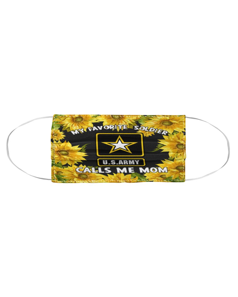 US army My favorite soldier calls me mom sunflower face mask 2