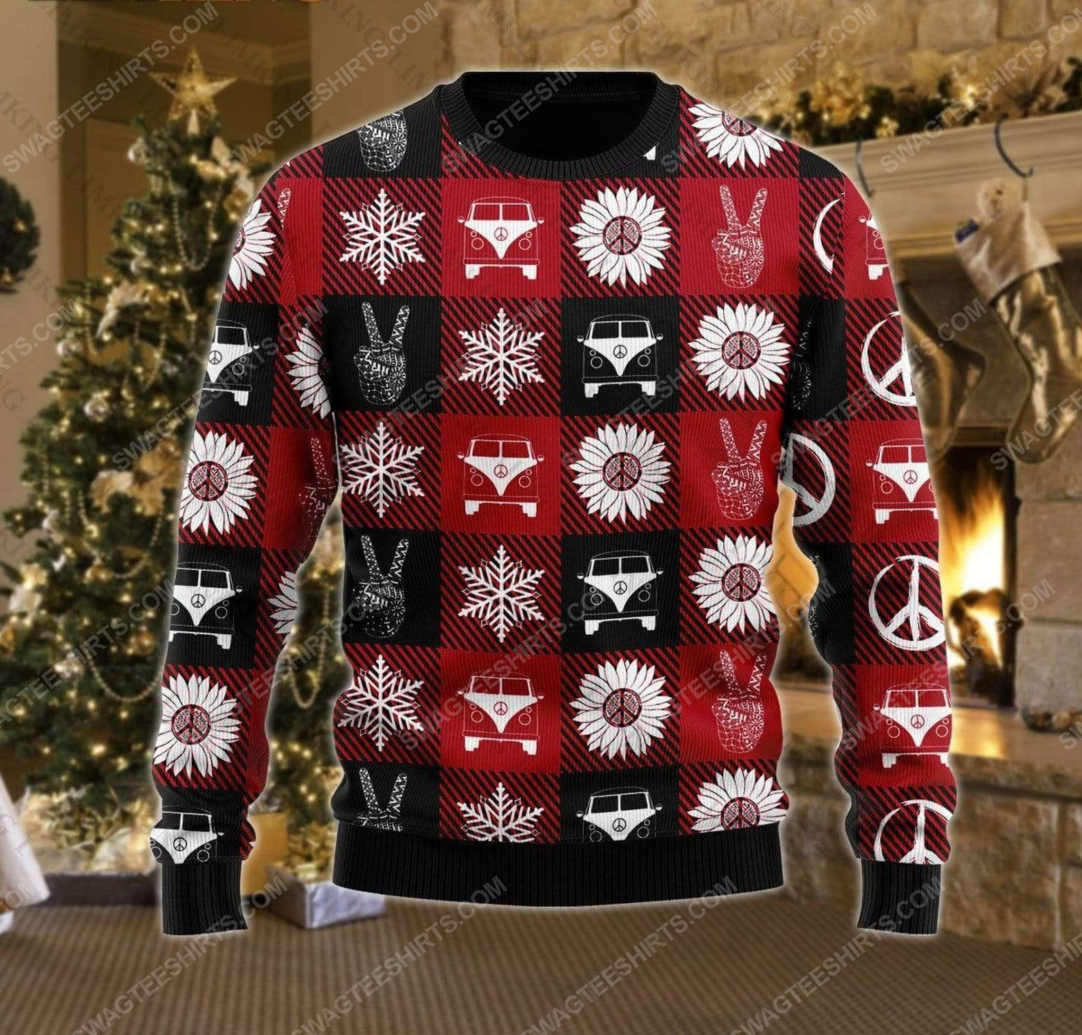 [special edition] Hippie peace love ugly christmas sweater – maria