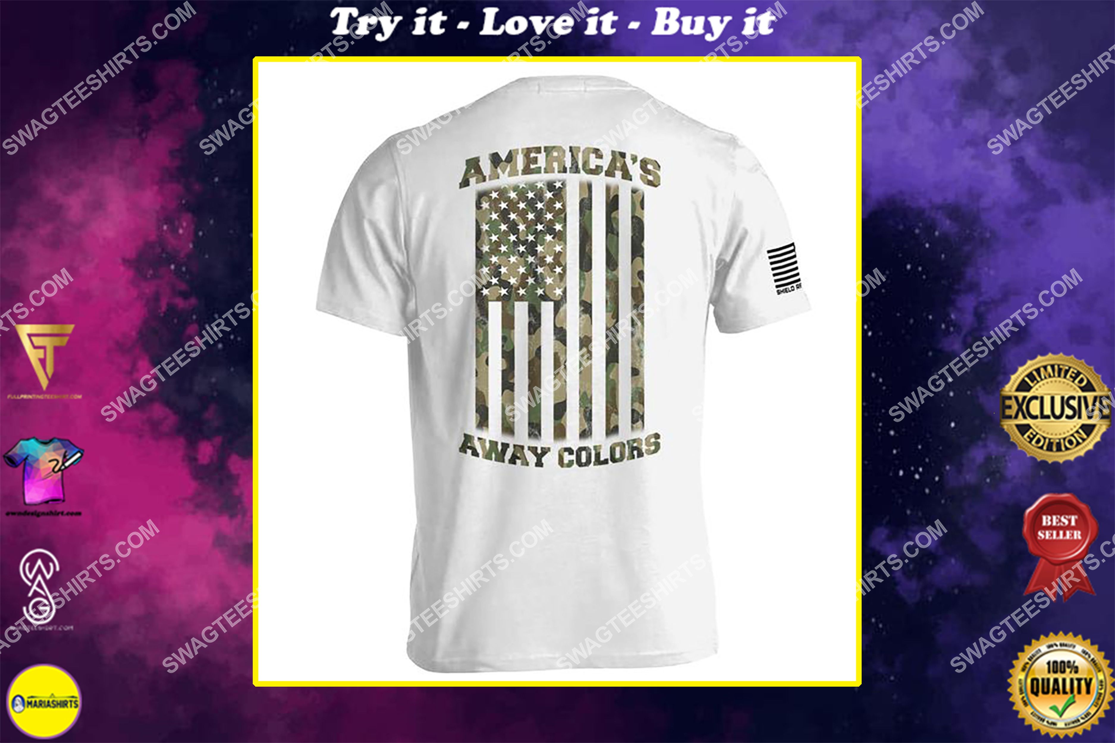 [special edition] american flag camo americas away colors political shirt – maria