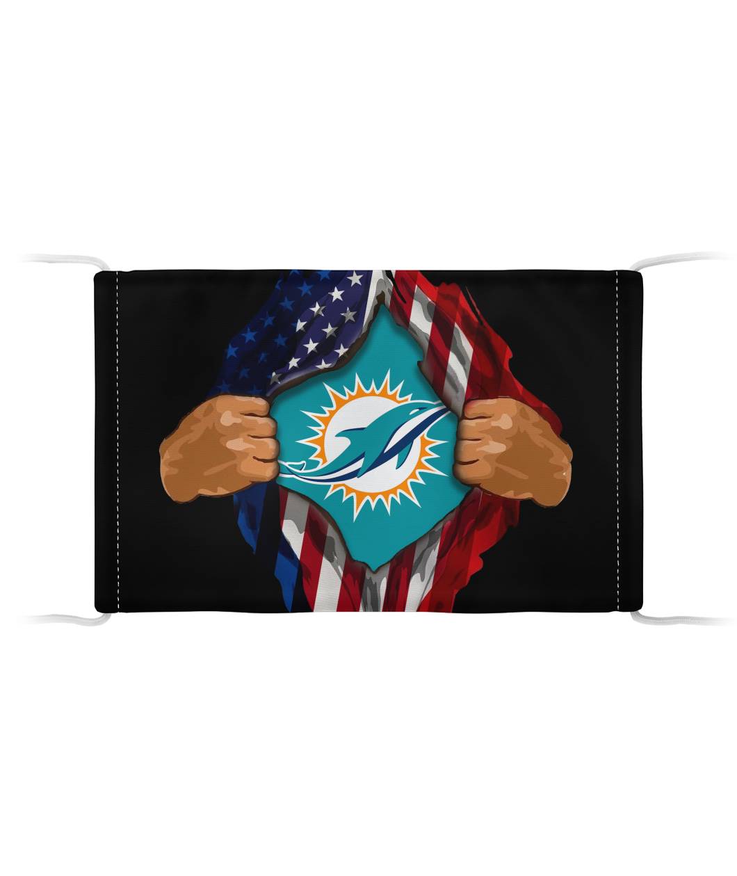 Miami dolphins inside me american flag face mask