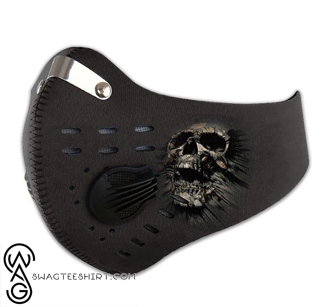 Death skull scream filter activated carbon face mask