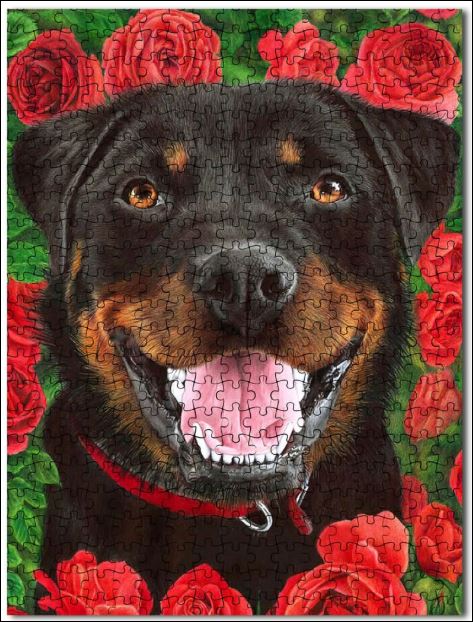 Rottweiler and roses jigsaw puzzles – dnstyles