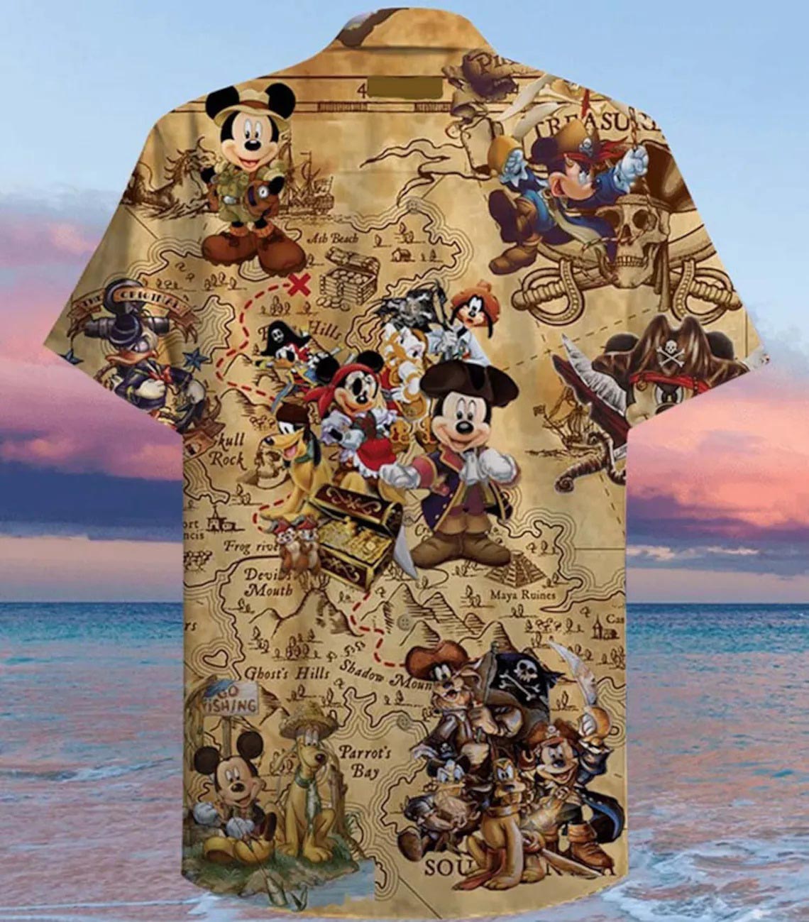 Mickey Mouse Disney Pirate Treasure Hunting hawaiian shirt and short sleeve shirt - Picture 2
