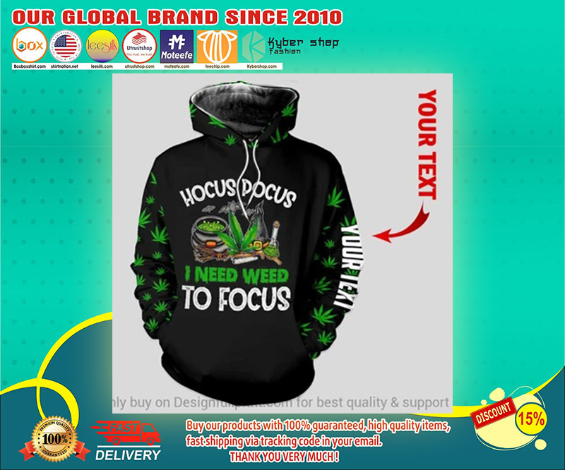 Hocus Pocus I need weed to focus hoodie 3