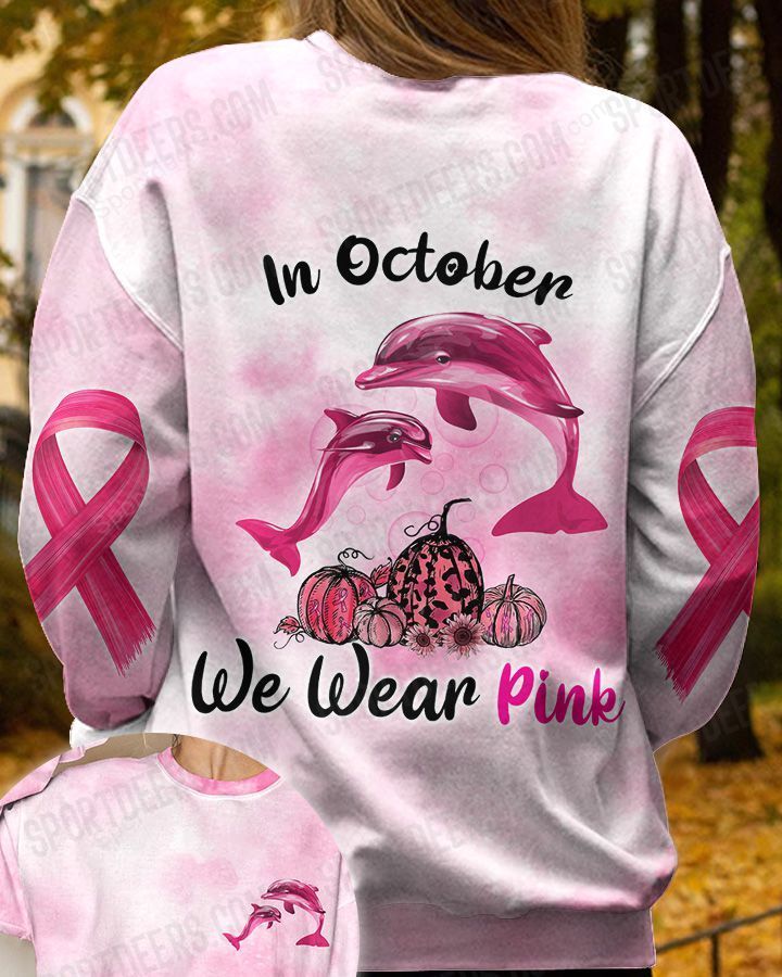 Pink Dolphin in October we were pink 3d shirt 2