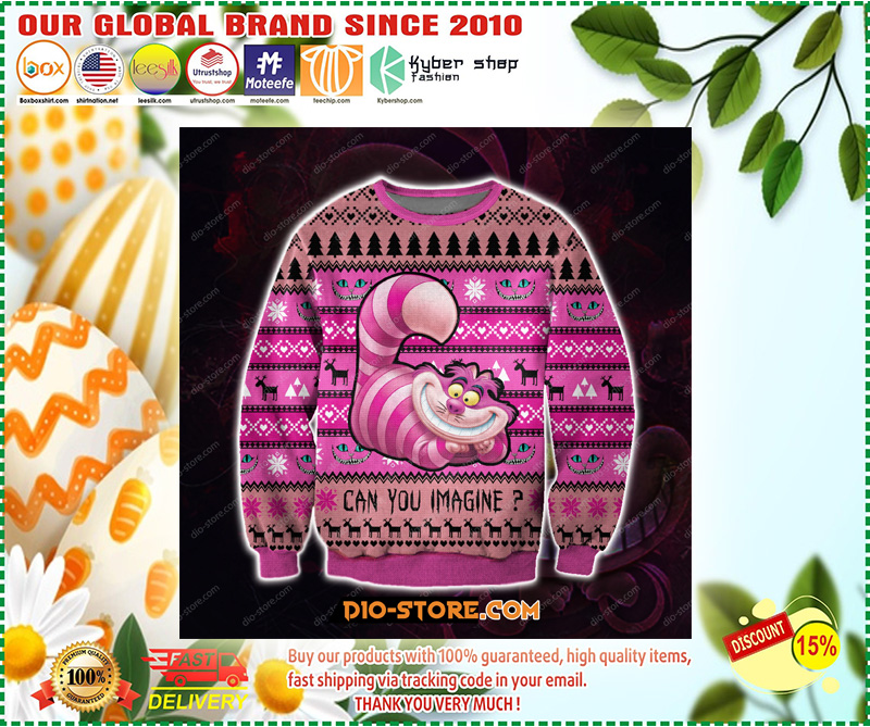 CHESHIRE CAT 3D PRINT KNITTING PATTERN UGLY CHRISTMAS SWEATER 1