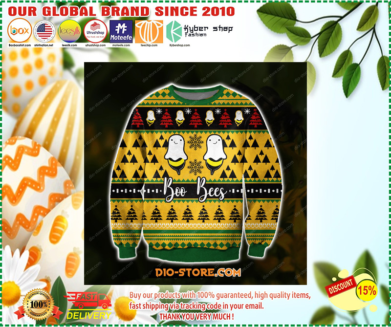 KNITTING PATTERN BOO BEES 3D PRINT UGLY CHRISTMAS SWEATER 1