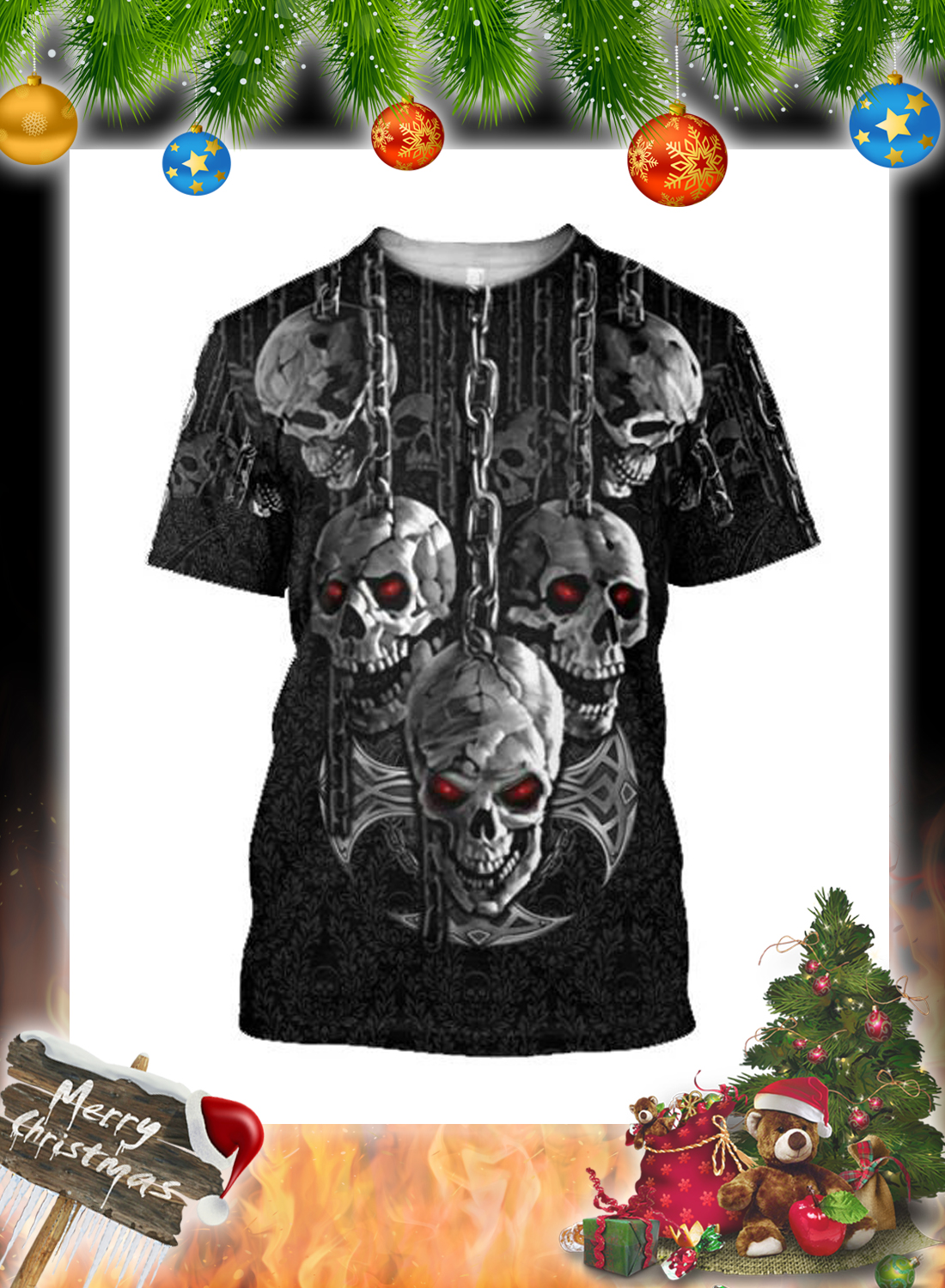 Dark Art Skull 3d Hoodie and Shirt 4