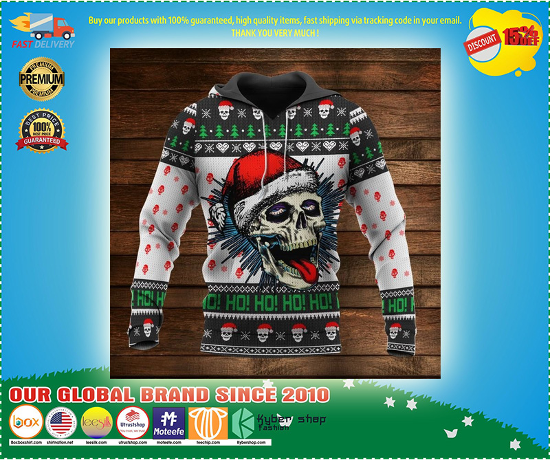 Vladoart knitting pattern ugly sweater hoodie naughty skull face 3d hoodie 1