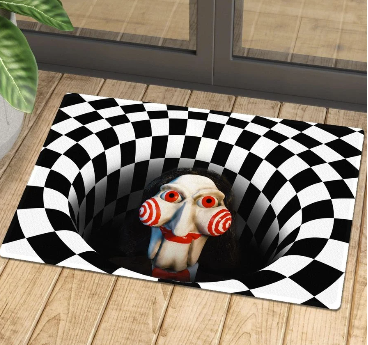 Halloween Billy Jigsaw illusion doormat 1