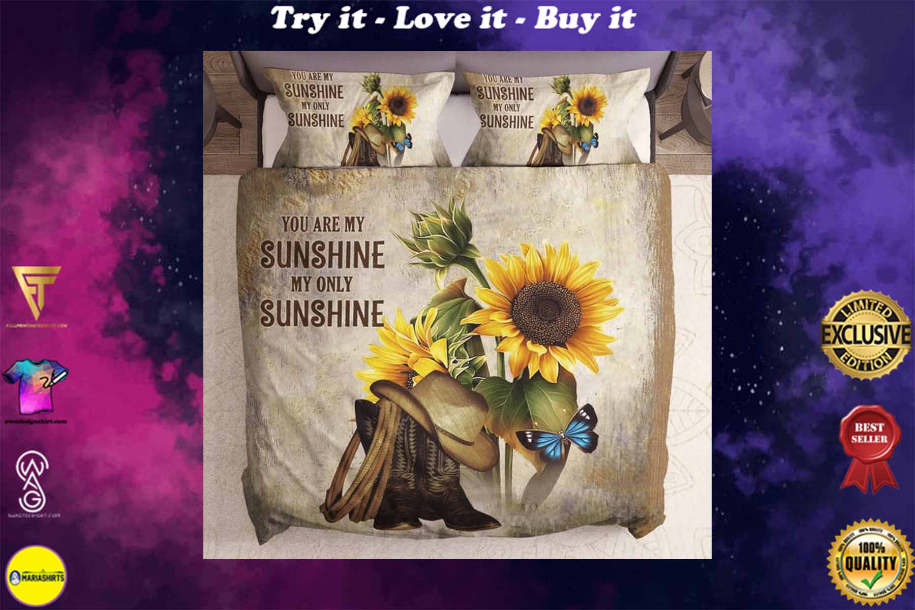 sunflower you are my sunshine my only sunshine bedding set