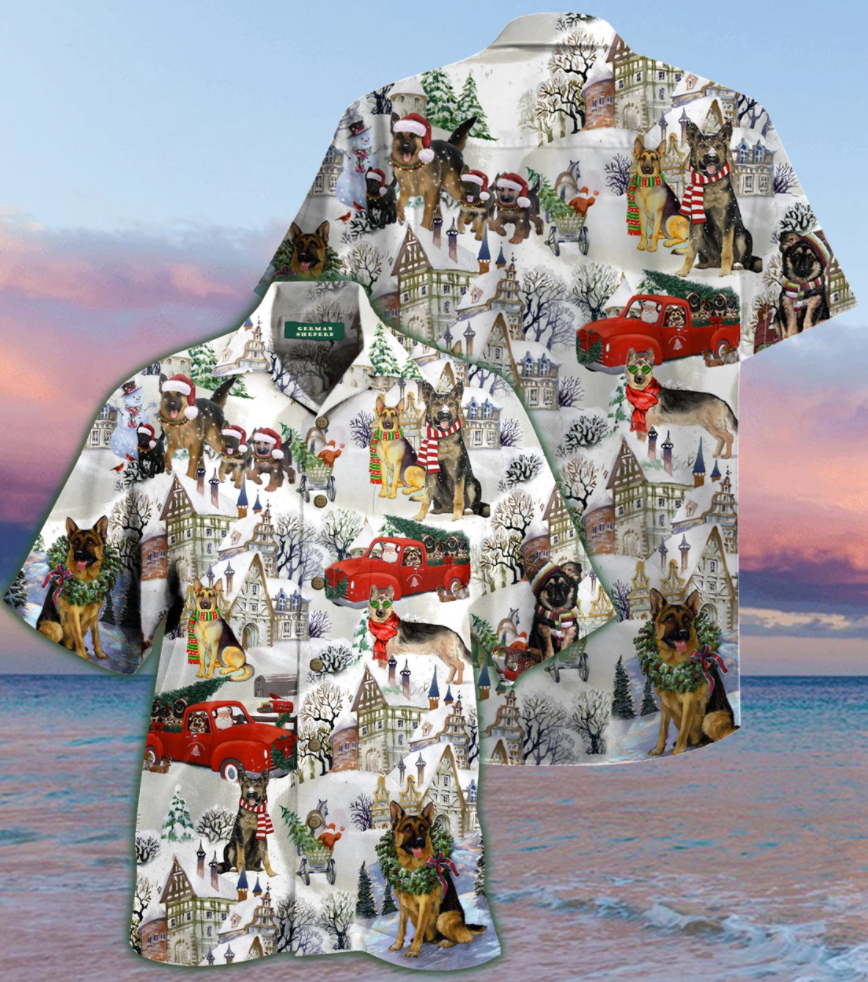 German Shepherds Merry Christmas hawaiian shirt – dnstyles