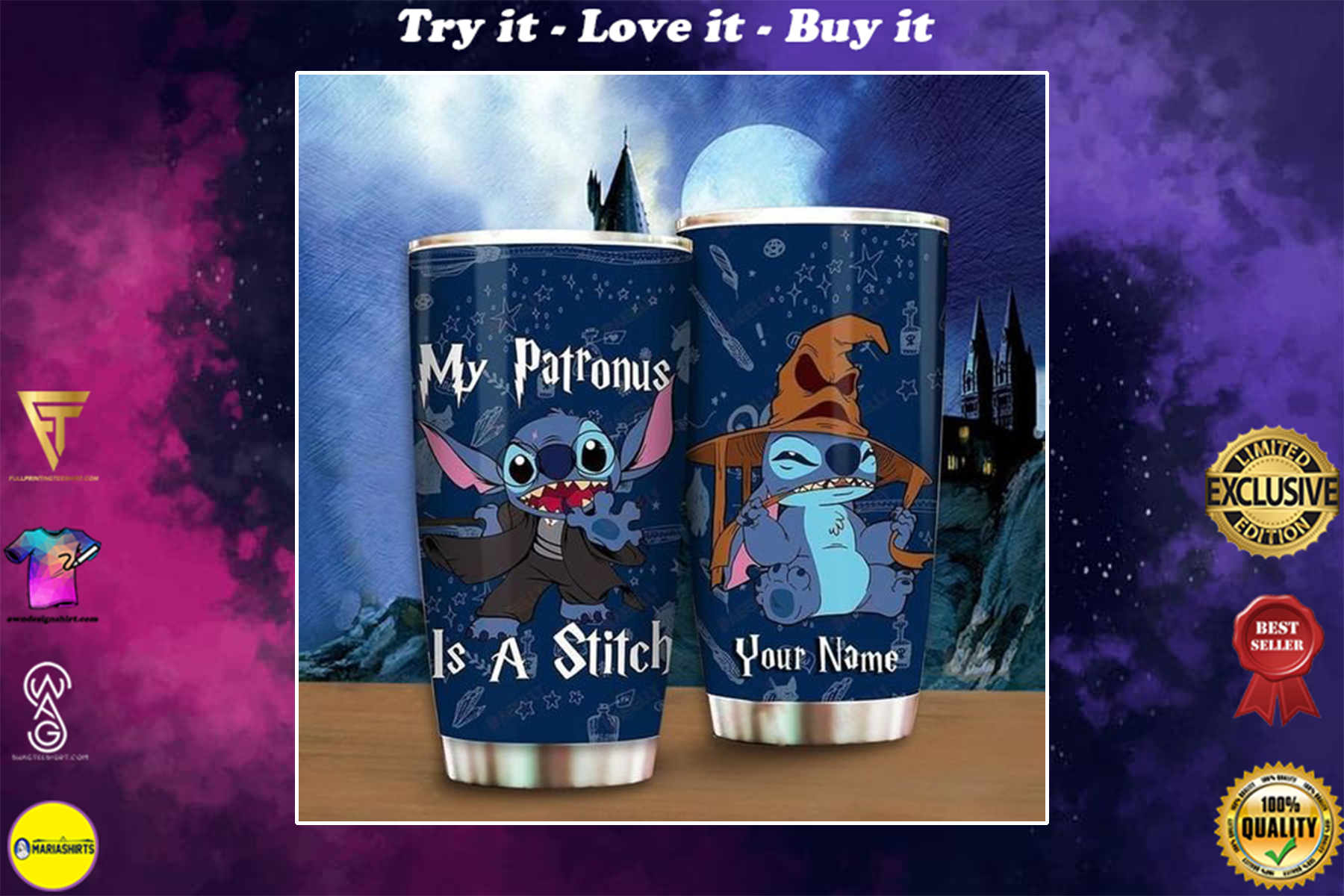 [special edition] custom name my patronus is a stitch tumbler – maria