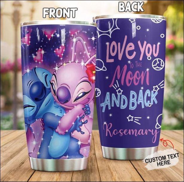 Personalized Stitch love you to the moon and back tumbler