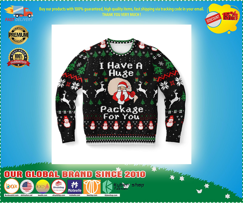 Santa Clause Huge package christmas sweater 3