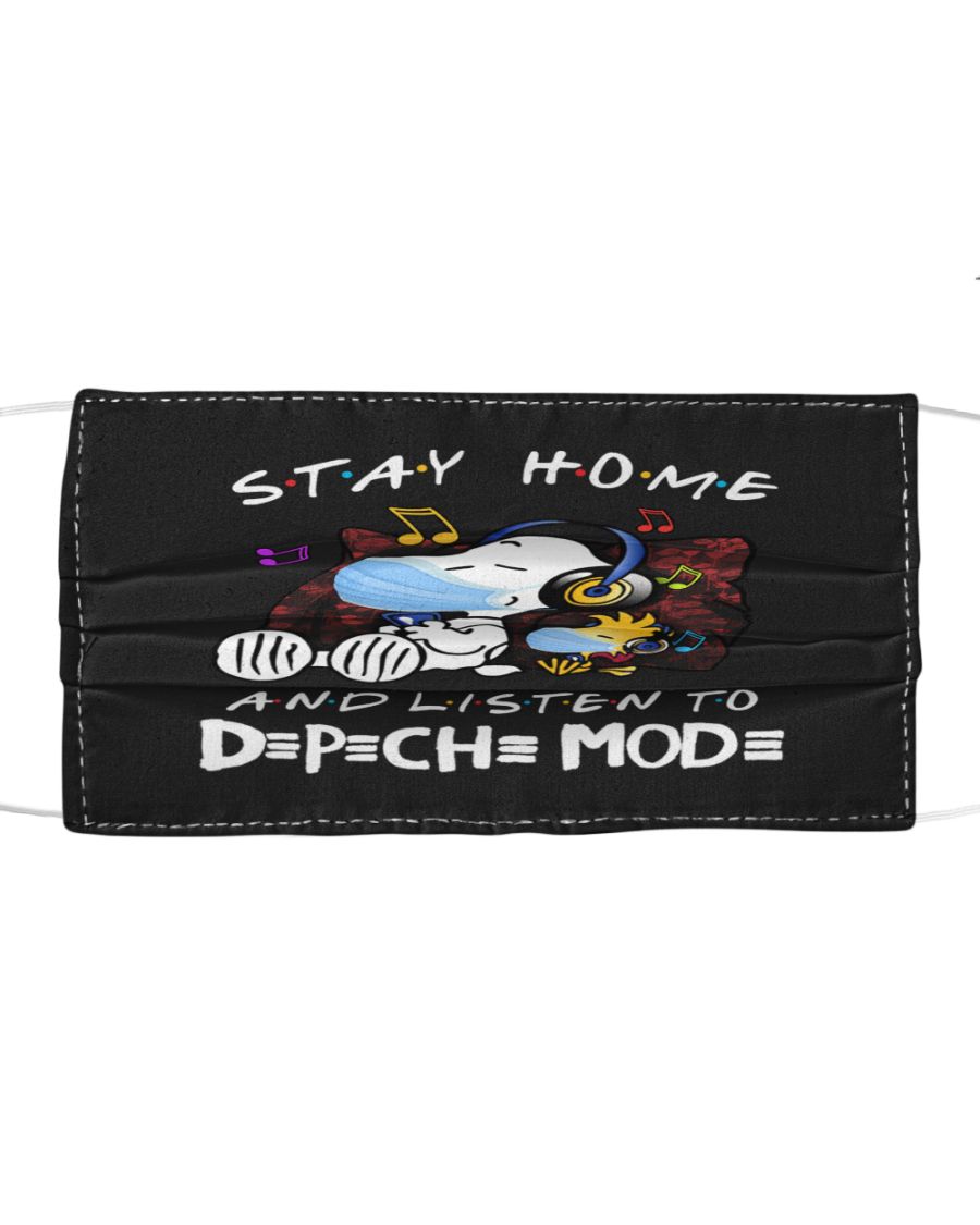 Snoopy Stay home and listen to depeche mode face mask - pic 1