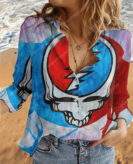 [special edition] Grateful dead music band fully printed poly cotton casual shirt – Maria