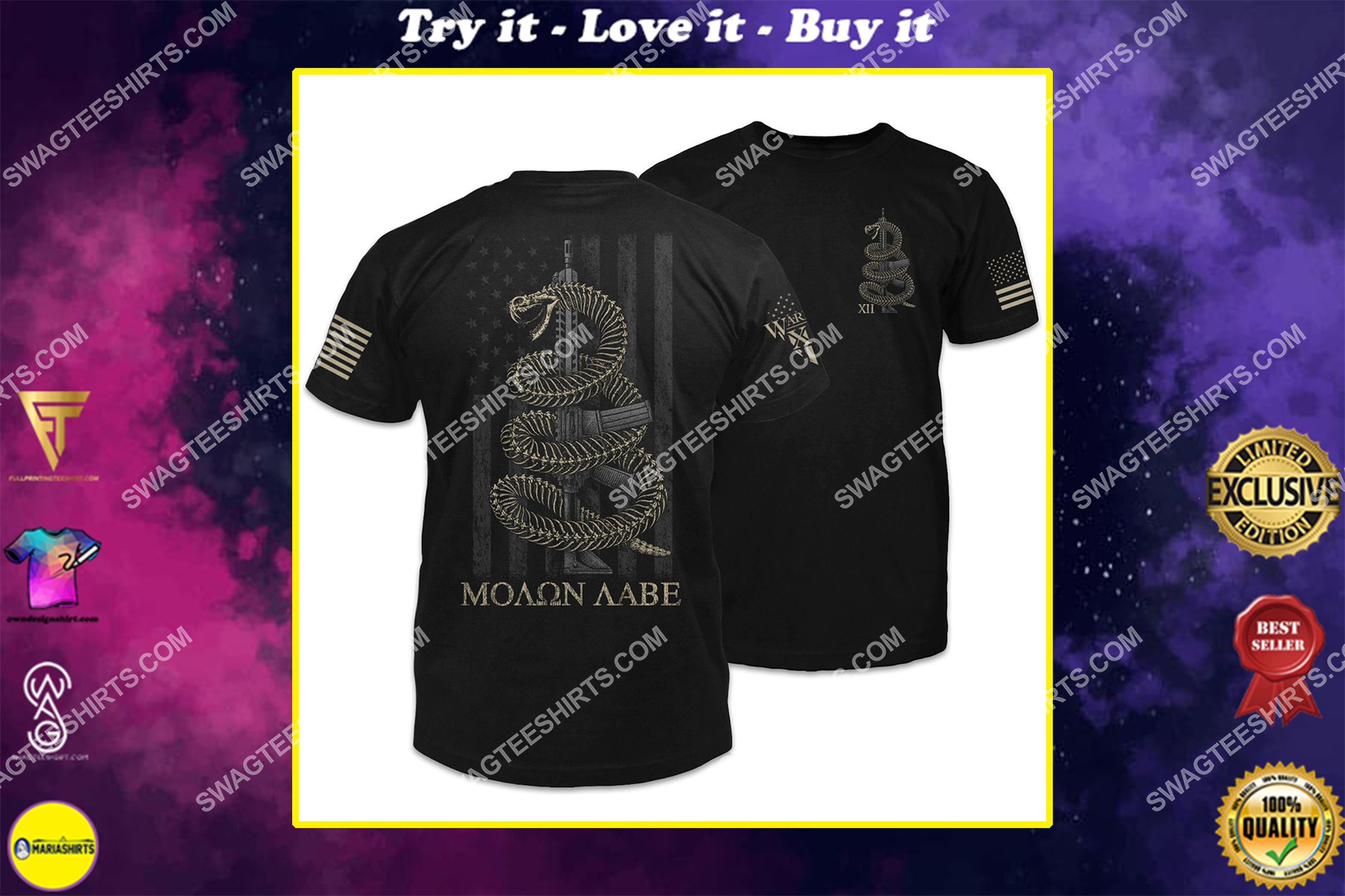 [special edition] molon labe skeletal gadsden snake gadsden flag shirt – maria