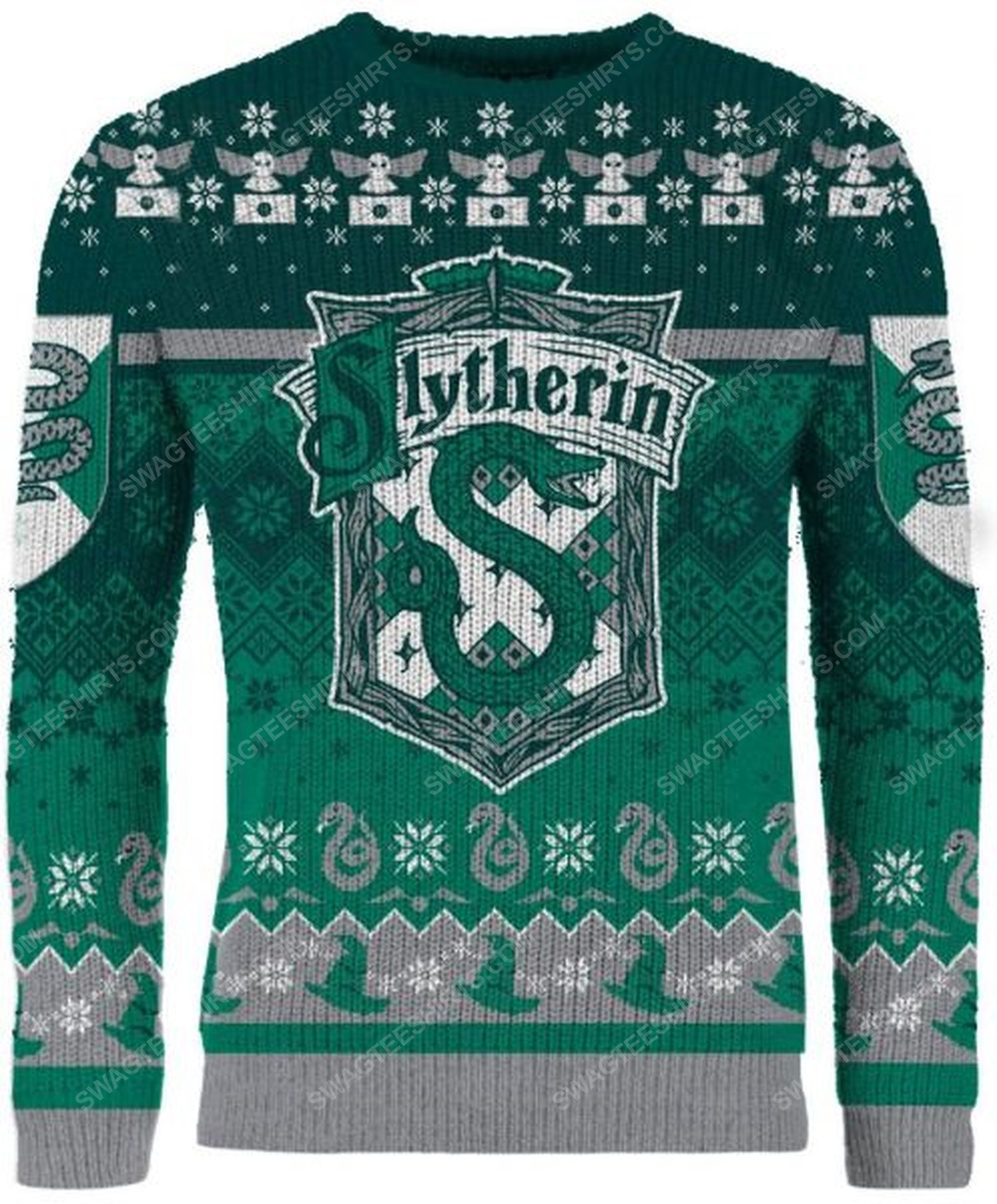 [special edition] Harry potter slytherin house full print ugly christmas sweater – maria