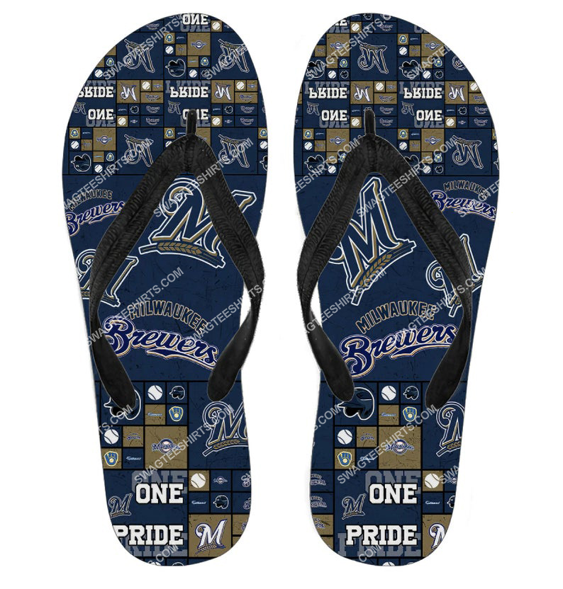 [special edition] the milwaukee brewers team all over print flip flops – maria