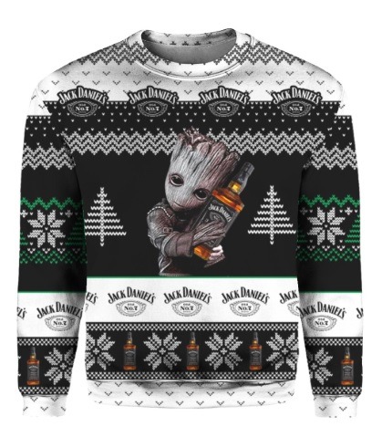 Groot Jack Daniel 3d Christmas sweatshirt