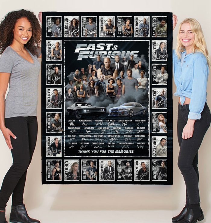 Fast and furious signature thank you for the memories blanket