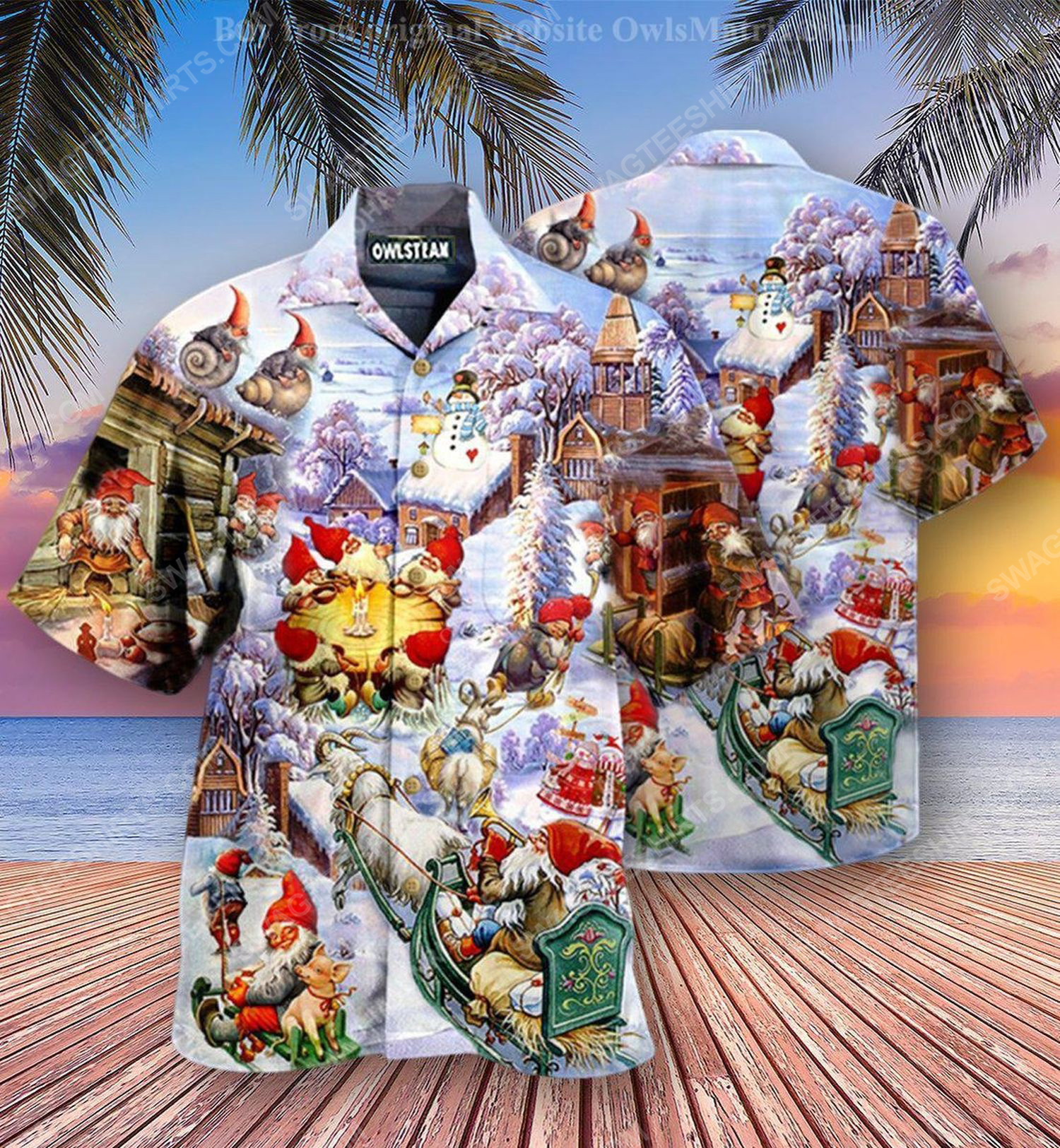 [special edition] Christmas holiday santa gnomes full print hawaiian shirt – maria