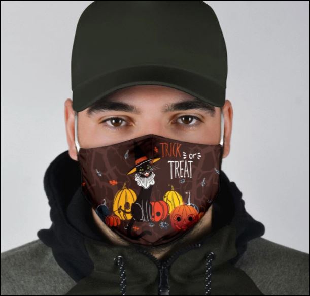 Halloween black cat trick or treat face mask
