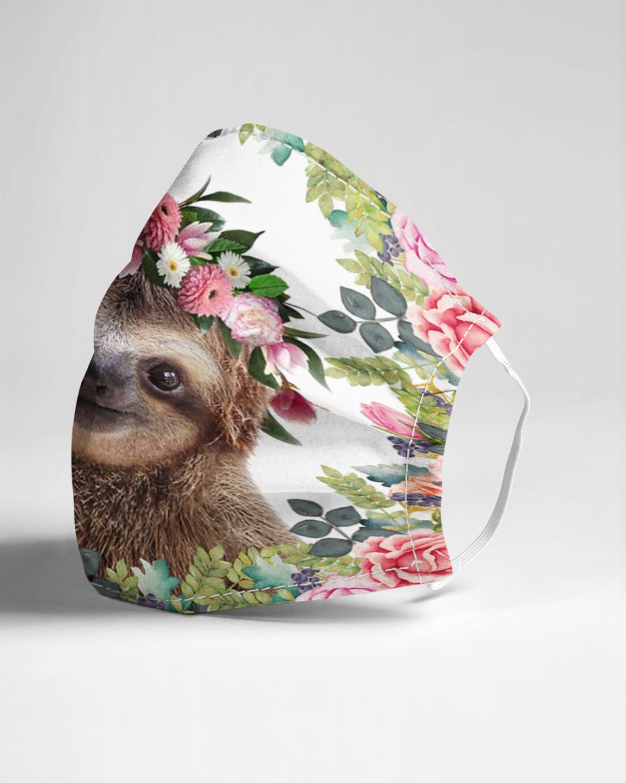 Sloth flower face mask 3