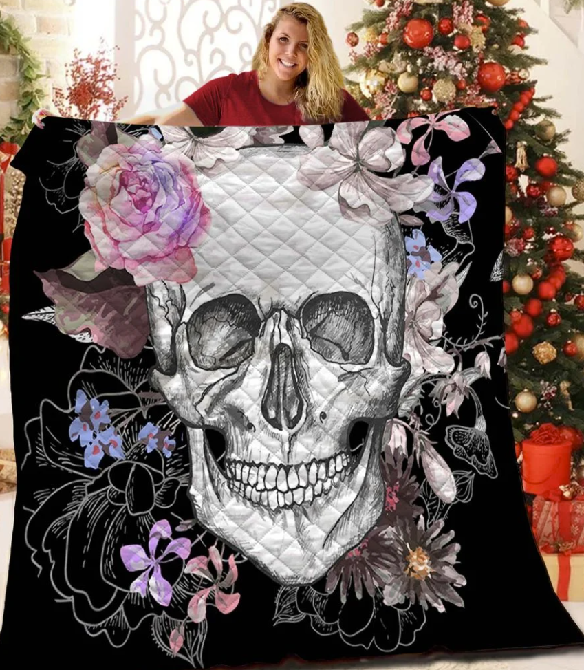 Floral skull 3D quilt – dnstyles