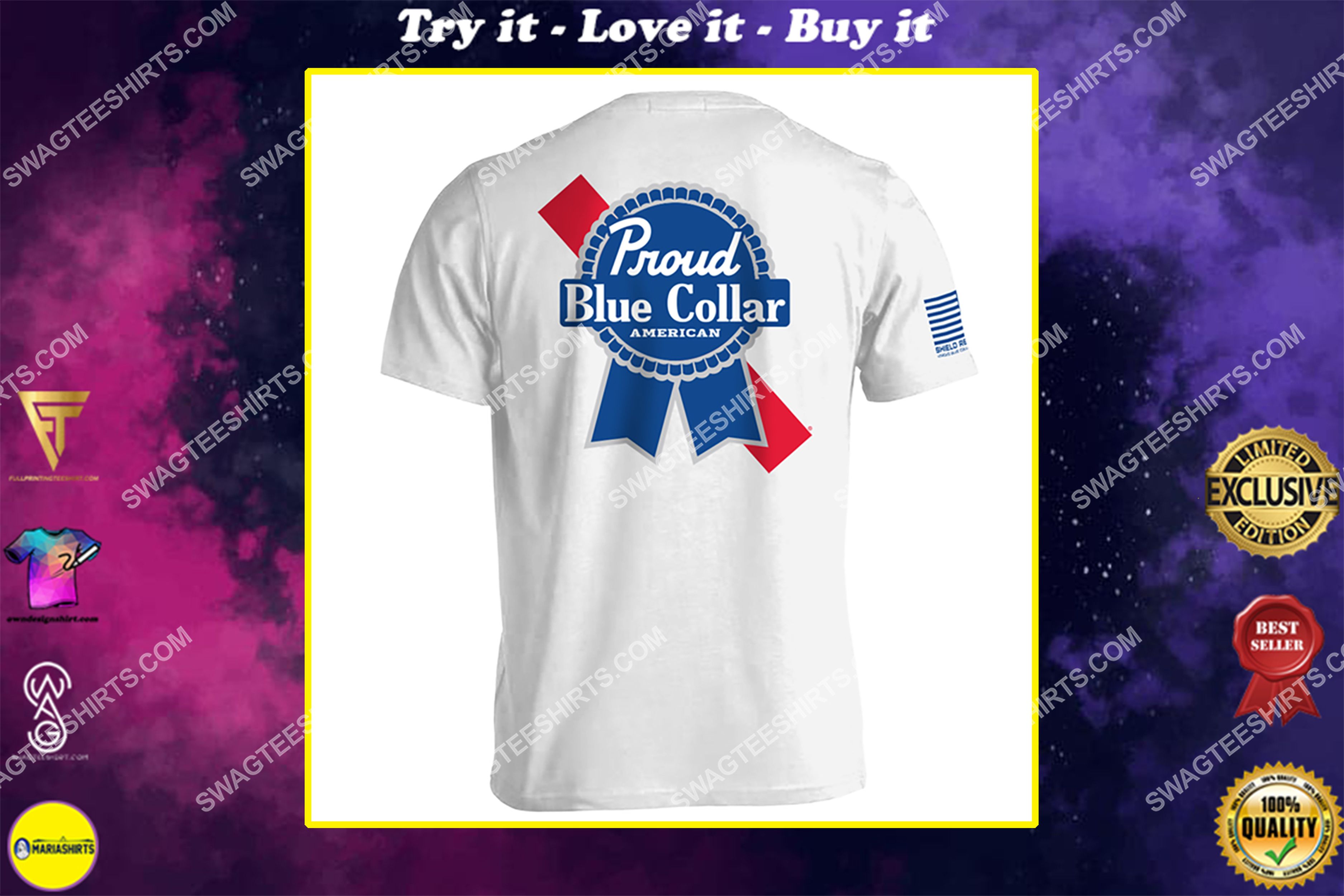 [special edition] proud blue collar american political shirt – maria