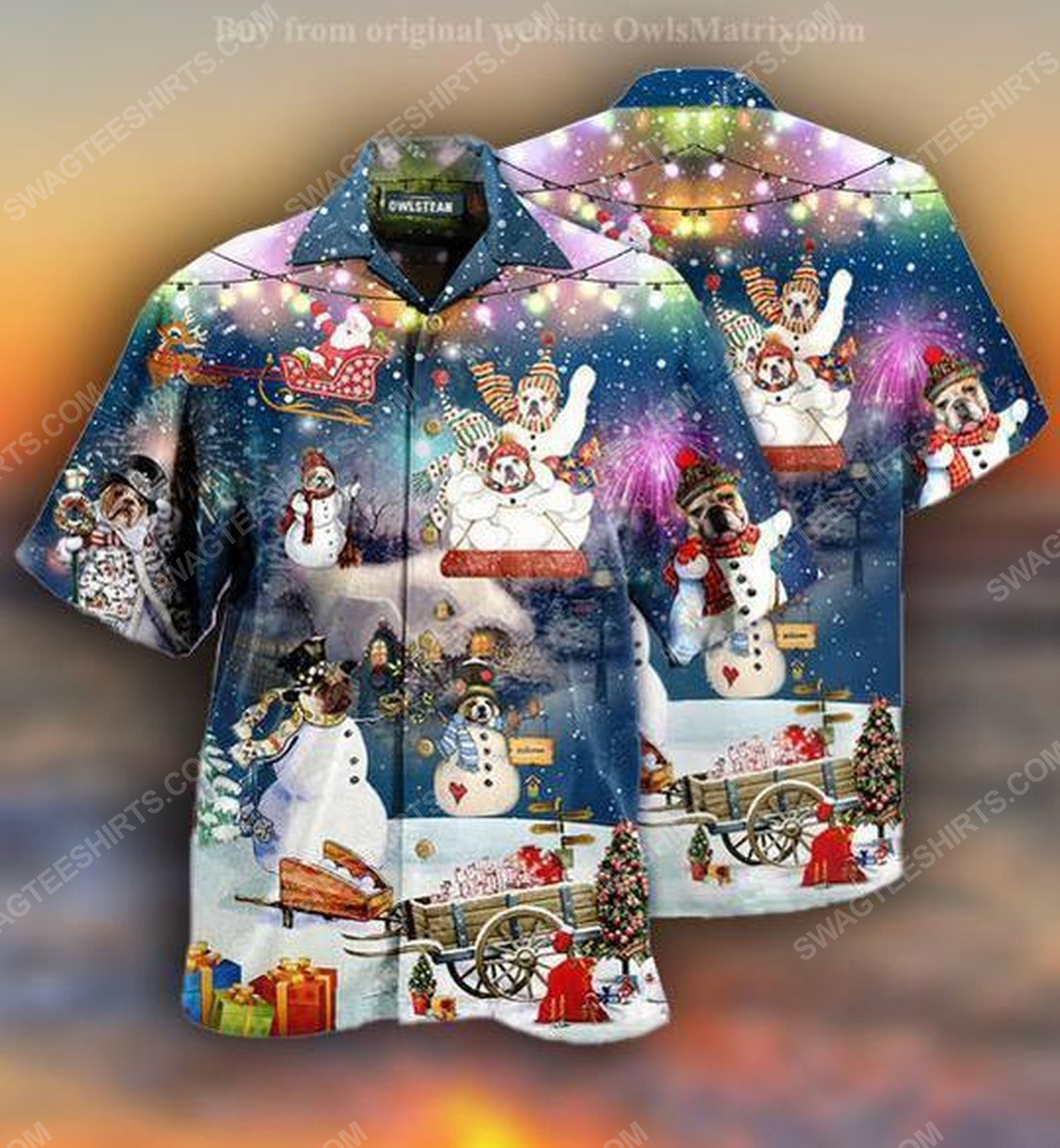 [special edition] Christmas holiday snow dogs full print hawaiian shirt – maria