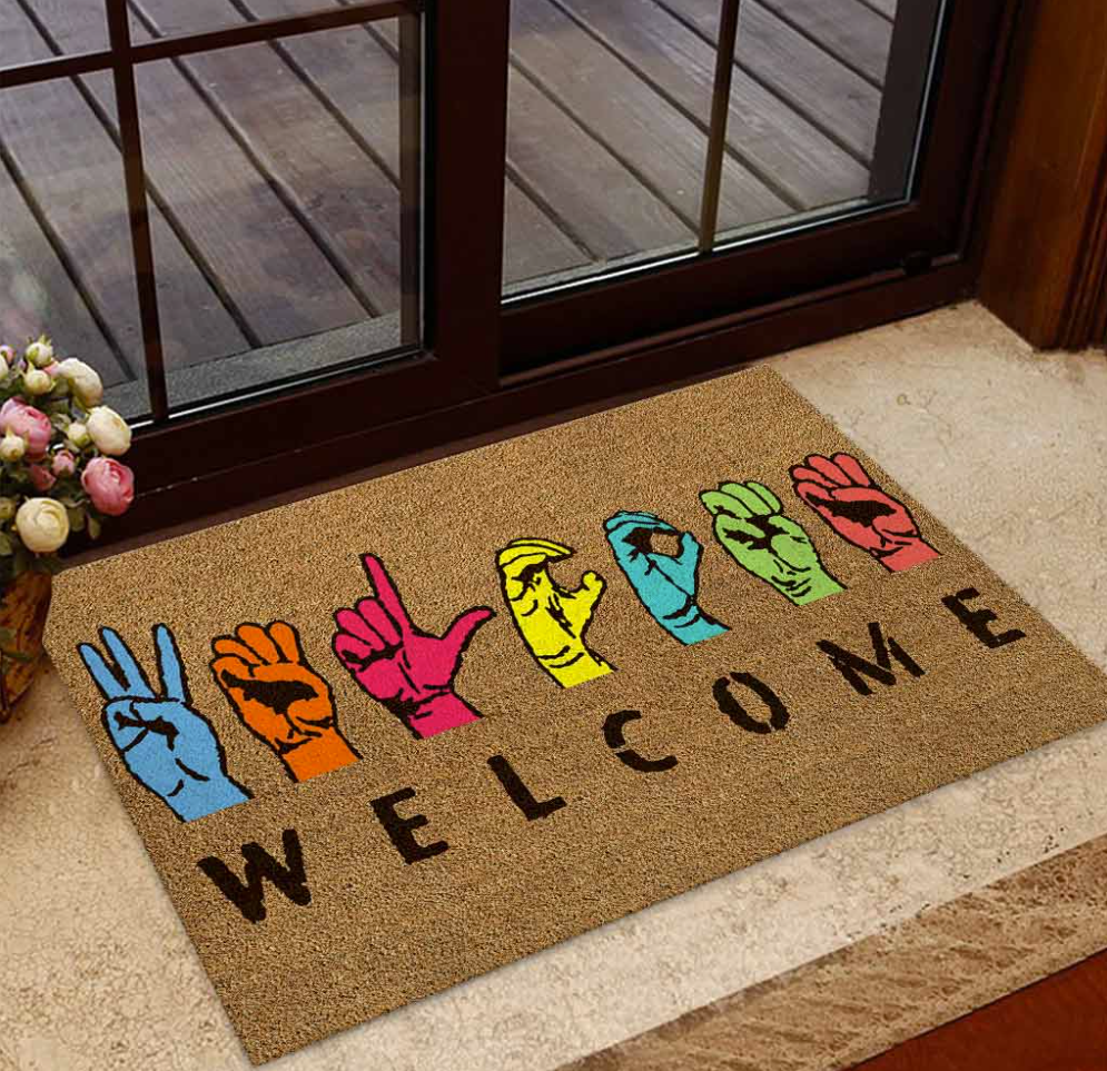 Welcome American Sign Language doormat 1
